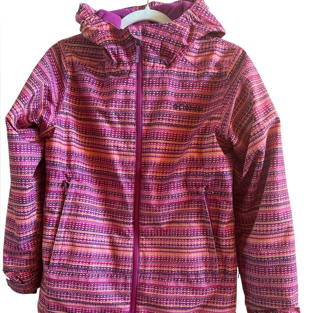 Columbia Vibrant Pink and Purple Girls Large‎ (14-16) Misty Mogul Hoodie Jacket